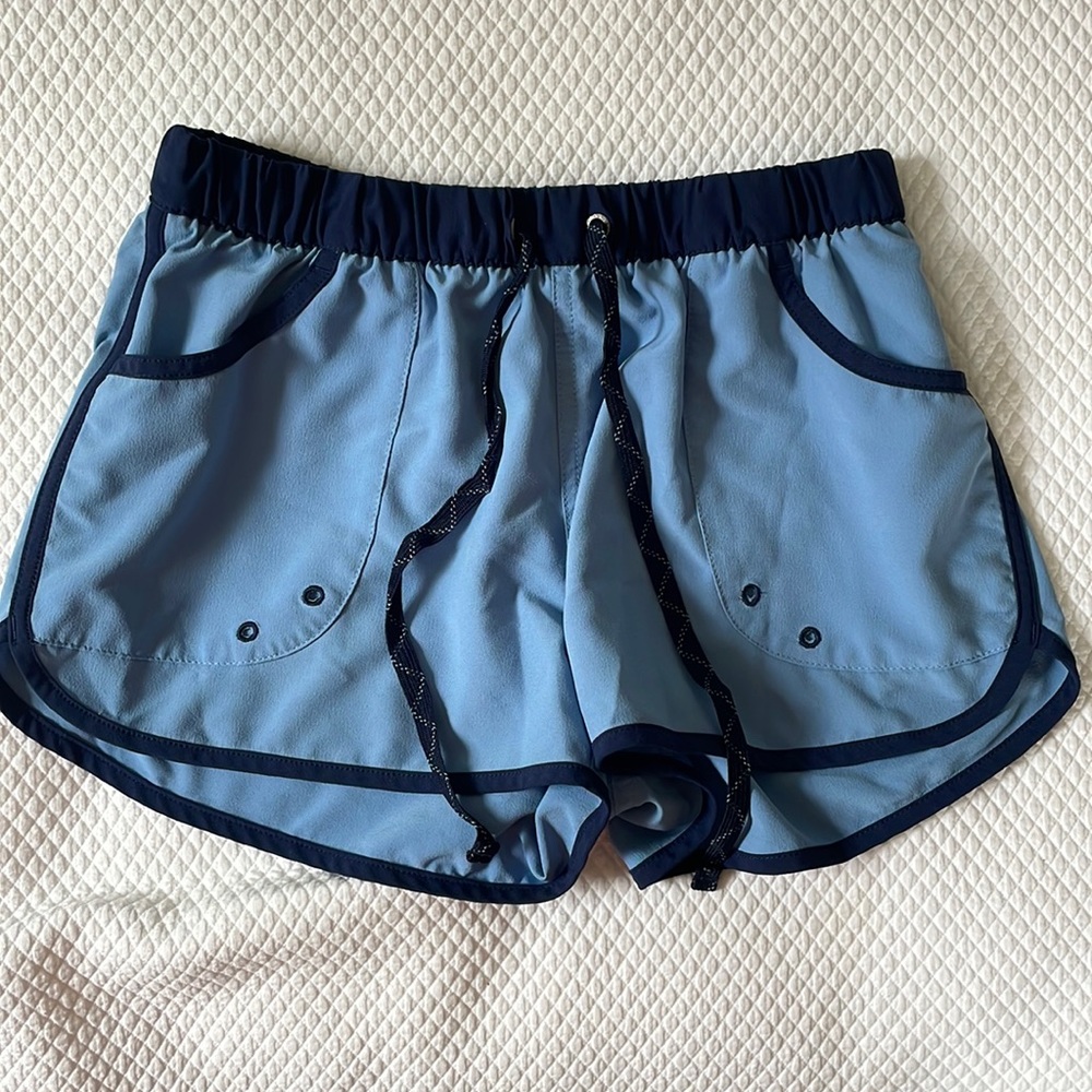 Blue Patagonia athletic shorts